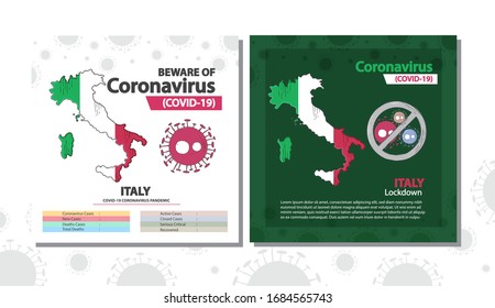 Banner template statistic corona virus covid 19 Italy