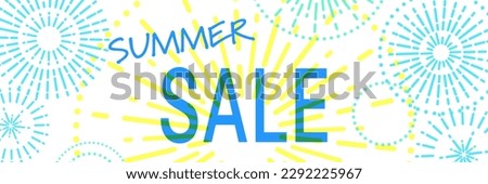 Banner template for Summer Sale (Background illustration of fireworks in refreshing colors)