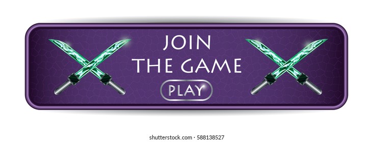 Banner Template Sword Cartoon Medieval Weapon Isolated on White Background Element. Broadsword Vector Illustration Icon Can be used for RPG, Web, Mobile App, Infographics. Game asset.