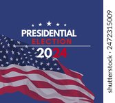 Banner template for US presidential election. Election day. Election voting poster. Vote 2024 in USA. Vote. Every voice matters.Presidential Election Campaign 2024. USA debate of president voting 2024