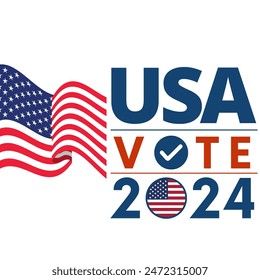 Anuncio Plantilla para las elecciones presidenciales de Estados Unidos. Día de elecciones. Afiche electoral. Vote 2024 en Estados Unidos. Vota. Todas las voces importan. Campaña de Elecciones Presidenciales 2024. Debate de EEUU sobre la votación del presidente 2024