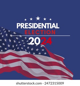 Banner template for US presidential election. Election day. Election voting poster. Vote 2024 in USA. Vote. Every voice matters.Presidential Election Campaign 2024. USA debate of president voting 2024