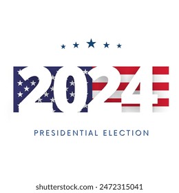 Anuncio Plantilla para las elecciones presidenciales de Estados Unidos. Día de elecciones. Afiche electoral. Vote 2024 en Estados Unidos. Vota. Todas las voces importan. Campaña de Elecciones Presidenciales 2024. Debate de EEUU sobre la votación del presidente 2024