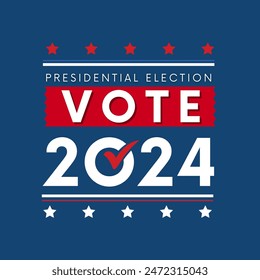 Anuncio Plantilla para las elecciones presidenciales de Estados Unidos. Día de elecciones. Afiche electoral. Vote 2024 en Estados Unidos. Vota. Todas las voces importan. Campaña de Elecciones Presidenciales 2024. Debate de EEUU sobre la votación del presidente 2024