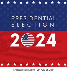 Banner template for US presidential election. Election day. Election voting poster. Vote 2024 in USA. Vote. Every voice matters.Presidential Election Campaign 2024. USA debate of president voting 2024