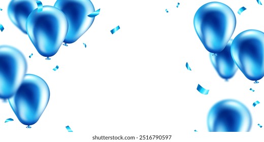 Banner template vector background design beautiful blue 3d balloon illustration