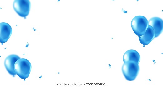 Banner template vector background design beautiful blue 3d balloon illustration