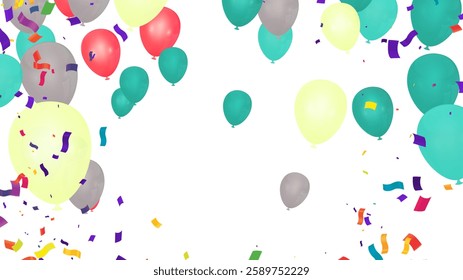 Banner template vector background design beautiful balloon illustration Perfect for Celebrations, Party Decorations, Invitations, and Creative Projects
