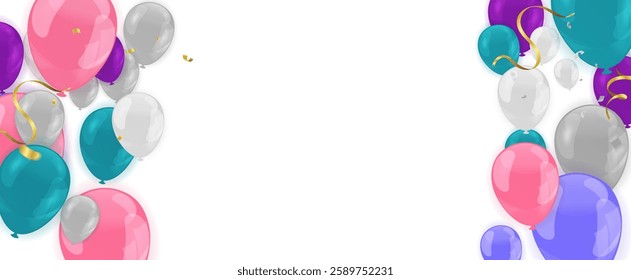Banner template vector background design beautiful balloon illustration Perfect for Celebrations, Party Decorations, Invitations, and Creative Projects
