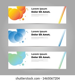 banner template vector with gradient color set