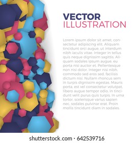 Banner template vector illustration. Abstract background from colorful hexagons. Simple but stylish vertical shape hexagonal frame with space for text.