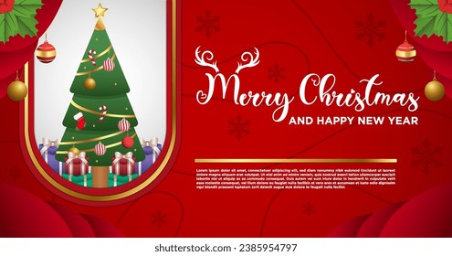 Vector de plantillas de banners Feliz Navidad y Feliz Año Nuevo