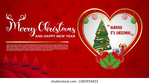 Banner-Vorlage Vektorgrafik frohe Weihnachten und glückliches neues Jahr