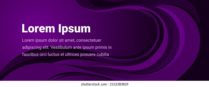 banner template with wavy background, purple color, can be used for home page design