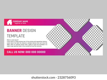 Banner template for web and print. Editable vector illustration