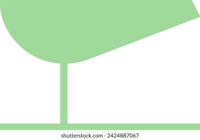 Banner template white background vector. Green half leaf line design.