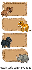 Banner template with wild animals illustration