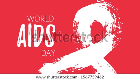 Banner template for World AIDS Day and splatter like symbol of Aids Day. National holiday. Black paint hand drawn. Vector Illustration