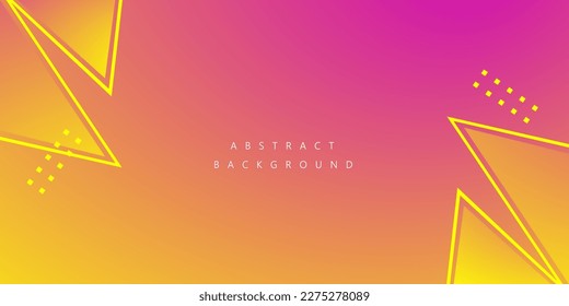 Bannervorlage mit gelbem und violettem Farbverlauf-Hintergrund. Design mit Dreieck-Linienkonzept.