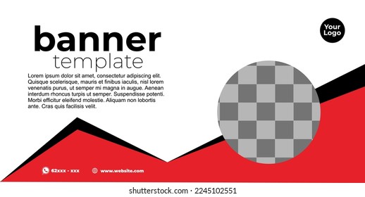 banner template for your business and business marketing. with a red and black background