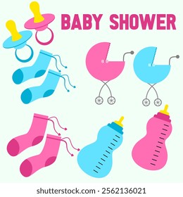 Banner templates for baby boy and girl illustration