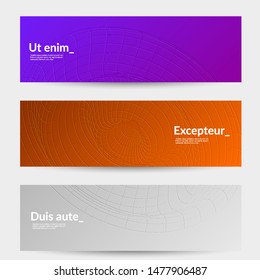 Banner templates with bright gradient background and embossed shapes. Abstract modern minimal design