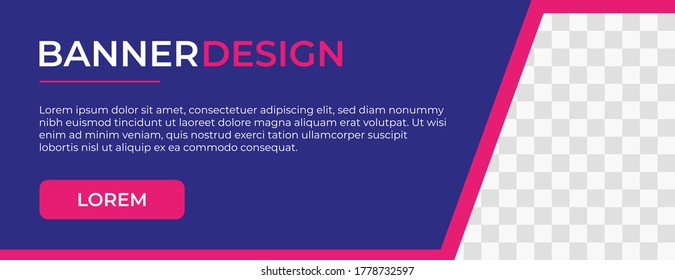 banner templates design , web banner or ads banner with photo space for social media cover, web sites . creative modern banner design templates with purple color . vector illustration