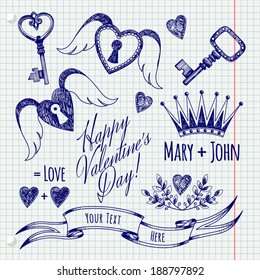 Banner templates, elements. Elements of design for wedding. Valentine's Day