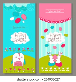 Banner templates. Happy Easter! greetings card template. Vector