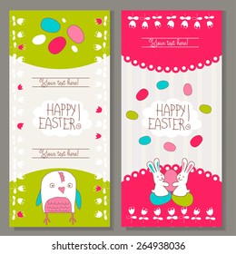 Banner templates. Happy Easter! greetings card template. Vector