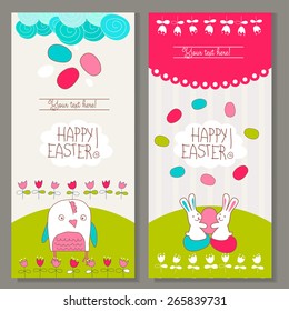 Banner templates. Happy Easter! greetings card template. Vector