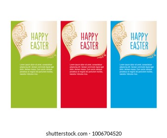 Banner templates. Happy Easter! Set of perfect vector card templates