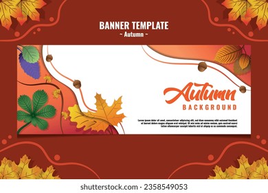 Banner Templates Leaves Vector for Autumn Seasons V4