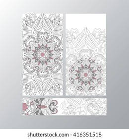Banner templates with mandala pattern. Design for flyer, banner, invitation, greeting card. Ornament flyer