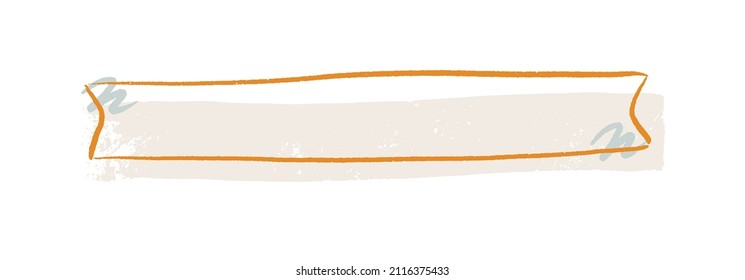 Banner for text, background with empty space. Hand drawn header, ribbon, frame. Vector design decoration.	