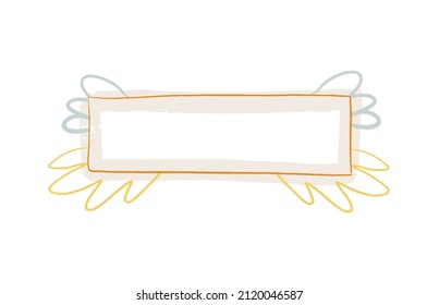 Banner for text, background with empty space. Hand drawn header, ribbon, frame. Vector design decoration.	