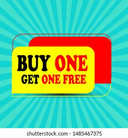 banner with text buy one get one free green background