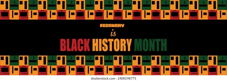 Banner with text FEBRUARY IS BLACK HISTORY MONTH