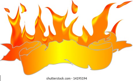 Banner for text with fire