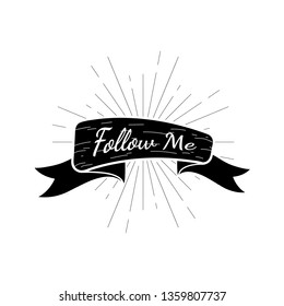 Banner with a text follow me vector