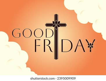 Banner with text GOOD FRIDAY and cross