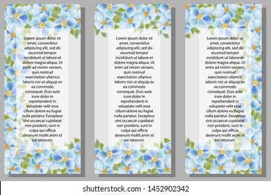 banner for text, greetings card, wedding invitation, decorated with flowers