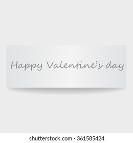 Banner with text Happy Valentine's day. Vector illustration, eps10