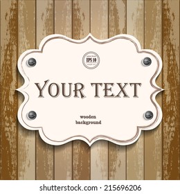 banner for text on a wooden background