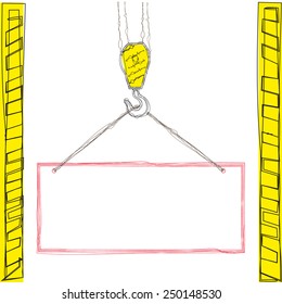 Banner for text painted in the style of negligent pencil drawing