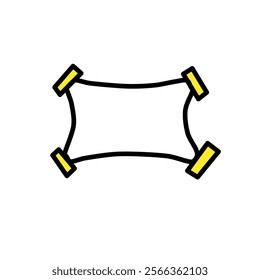 banner text vector line art, sign 
