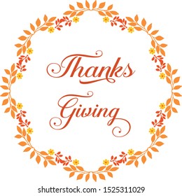 Banner for thanksgiving, with perfect autumn leaf flower frame. Vector