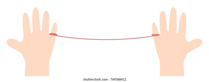 Banner thread red on white background illustration vector. Love concept.