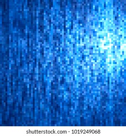 banner tiles blue. poster pixel grid blue squares. aqua background pattern for design. azure grunge texture. abstract halftone effect. eps10 vector illustration.