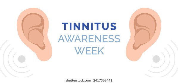 Banner for Tinnitus Awareness Week with human ears